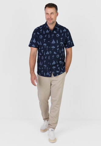 Kleinigkeit Regularny krój Koszula 'Travel Scott' w kolorze niebieski