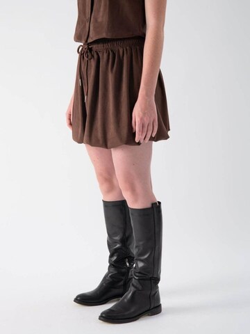MND - Falda 'West Suede Balloon' en marrón