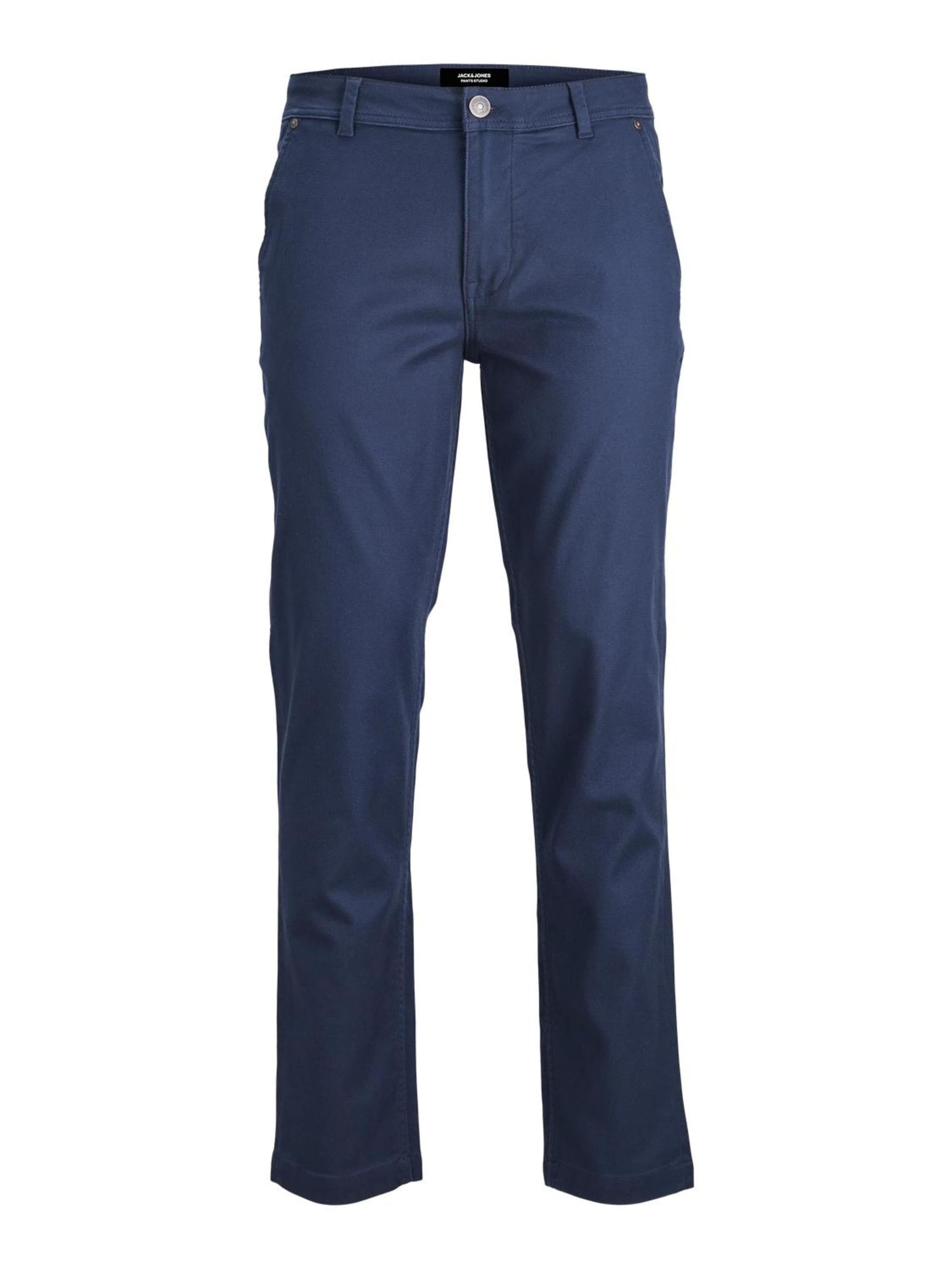 JACK & JONES regular Lærredsbukser i blå: forside