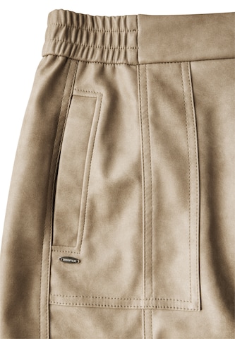 STREET ONE Rock im Leder-Look in Beige