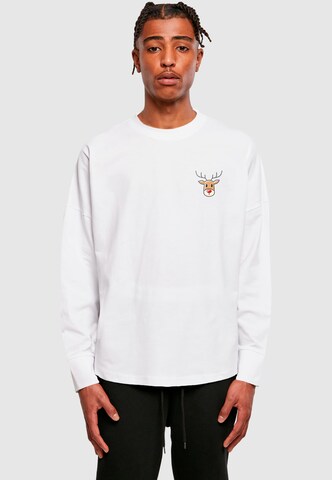 Merchcode Shirt 'Christmas Cute Deer' in White: front