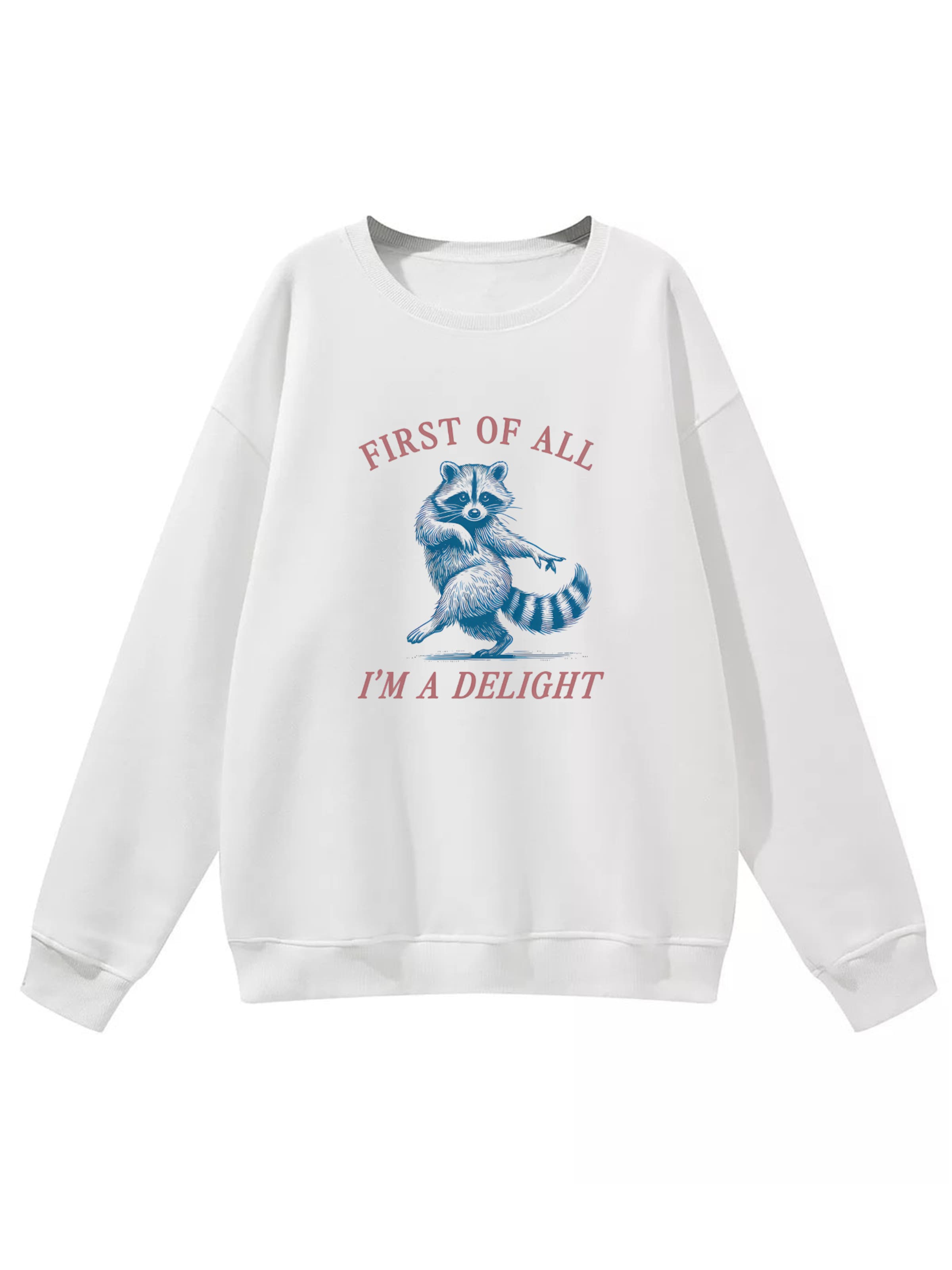 Felpa 'Women's Crew Neck Sweatshirt with Print, Loose Long Sleeve Fleece Pullover' di GORHEY in bianco