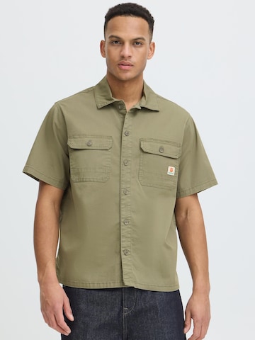 BLEND Comfort Fit Kurzarmhemd ' BHMatz Overshirt ' in Grün: Vorderseite