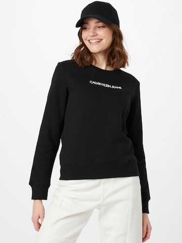 Calvin Klein Jeans Sweatshirt in Zwart: voorkant