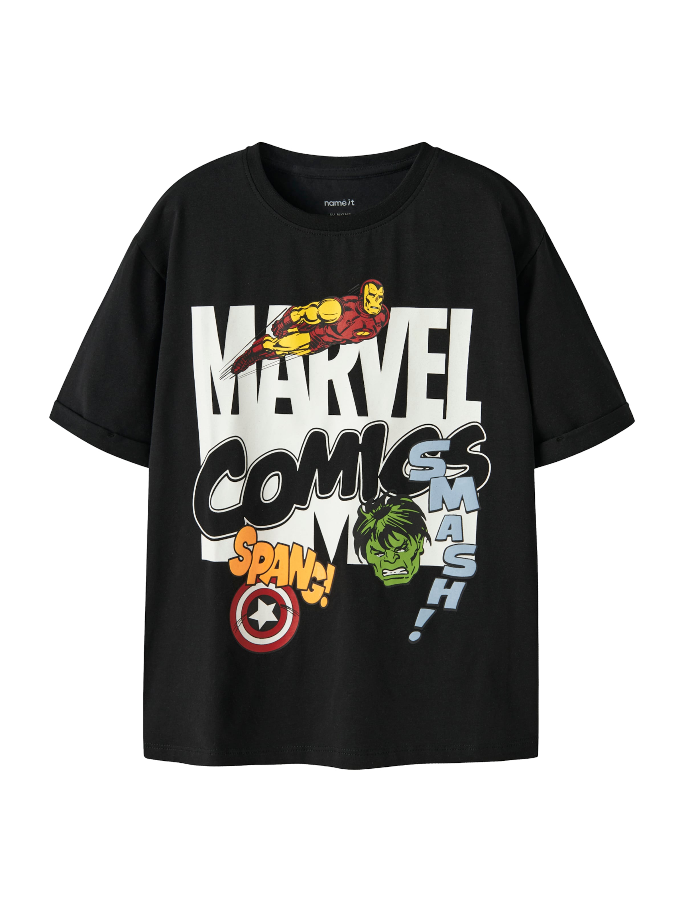 NAME IT Футболка 'NKMALFI MARVEL' в Черный: спереди