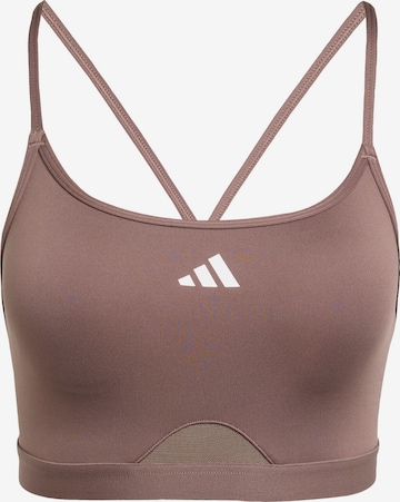 Reggiseno sportivo 'Aeroreact' di ADIDAS PERFORMANCE in marrone: frontale