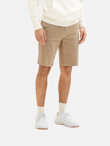 TOM TAILOR Regular Chino trousers in Beige: front
