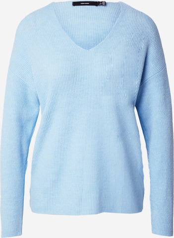 VERO MODA Trui 'CREWLEFILE' in Blauw: voorkant