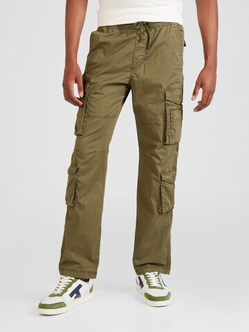 Regular Pantalon cargo HOLLISTER en vert : devant