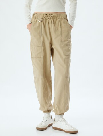 Koton Tapered Cargo trousers in Beige: front
