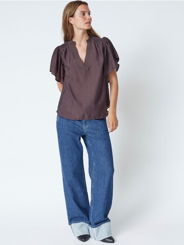 co'couture Blouse 'Hera' in Bruin