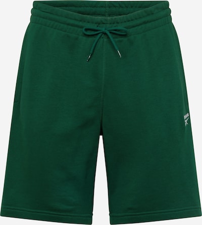 Reebok Pantalon de sport en vert foncé / blanc, Vue avec produit