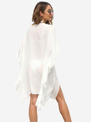 Magicshe Oversized Cardigan 'Strandüberwurf mit Rüschen' in White
