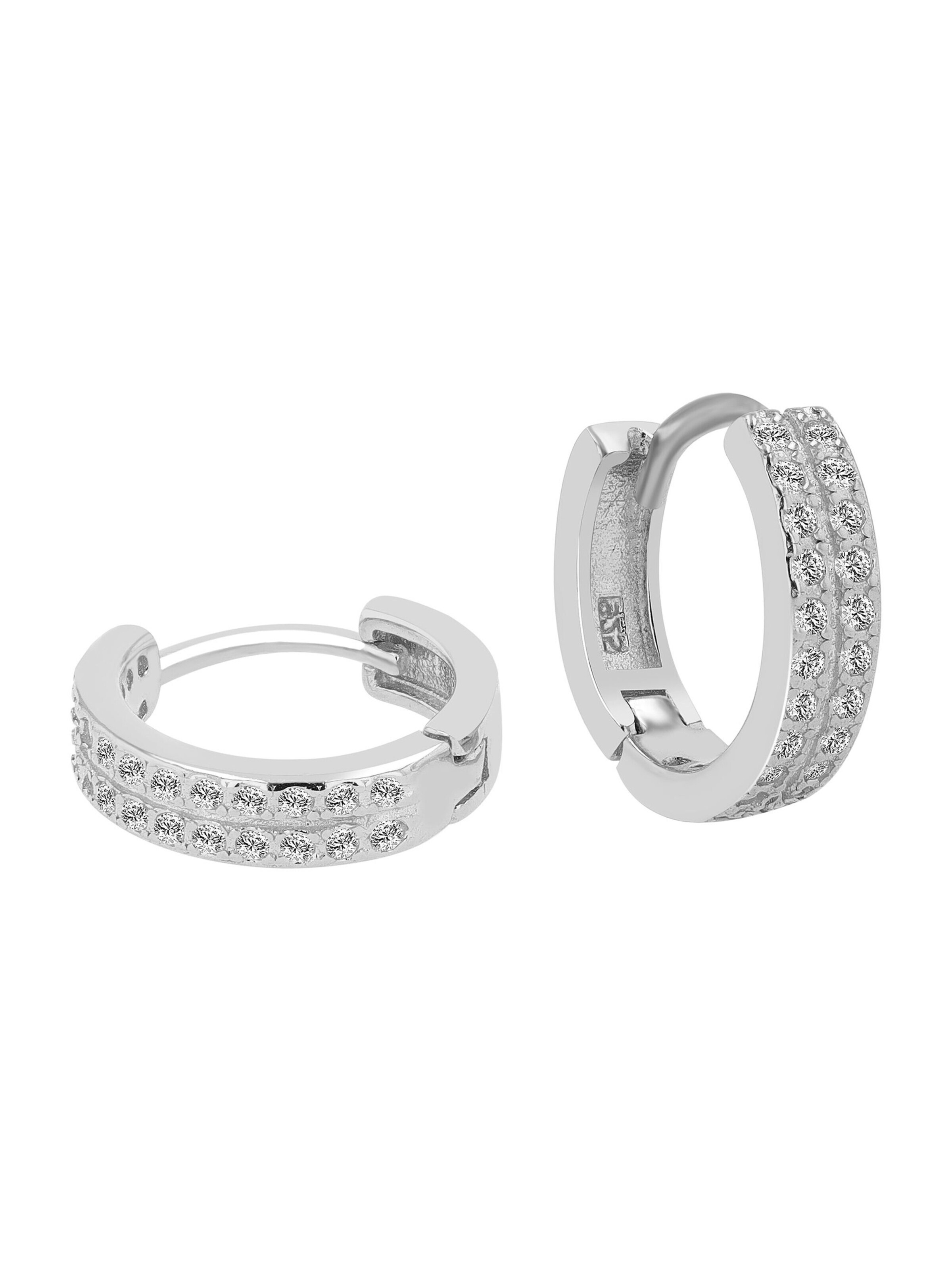 Akzent Earrings '"Ylva" aus 925 Sterlingsilber, rhodiniert, langlebig' in Silver: front