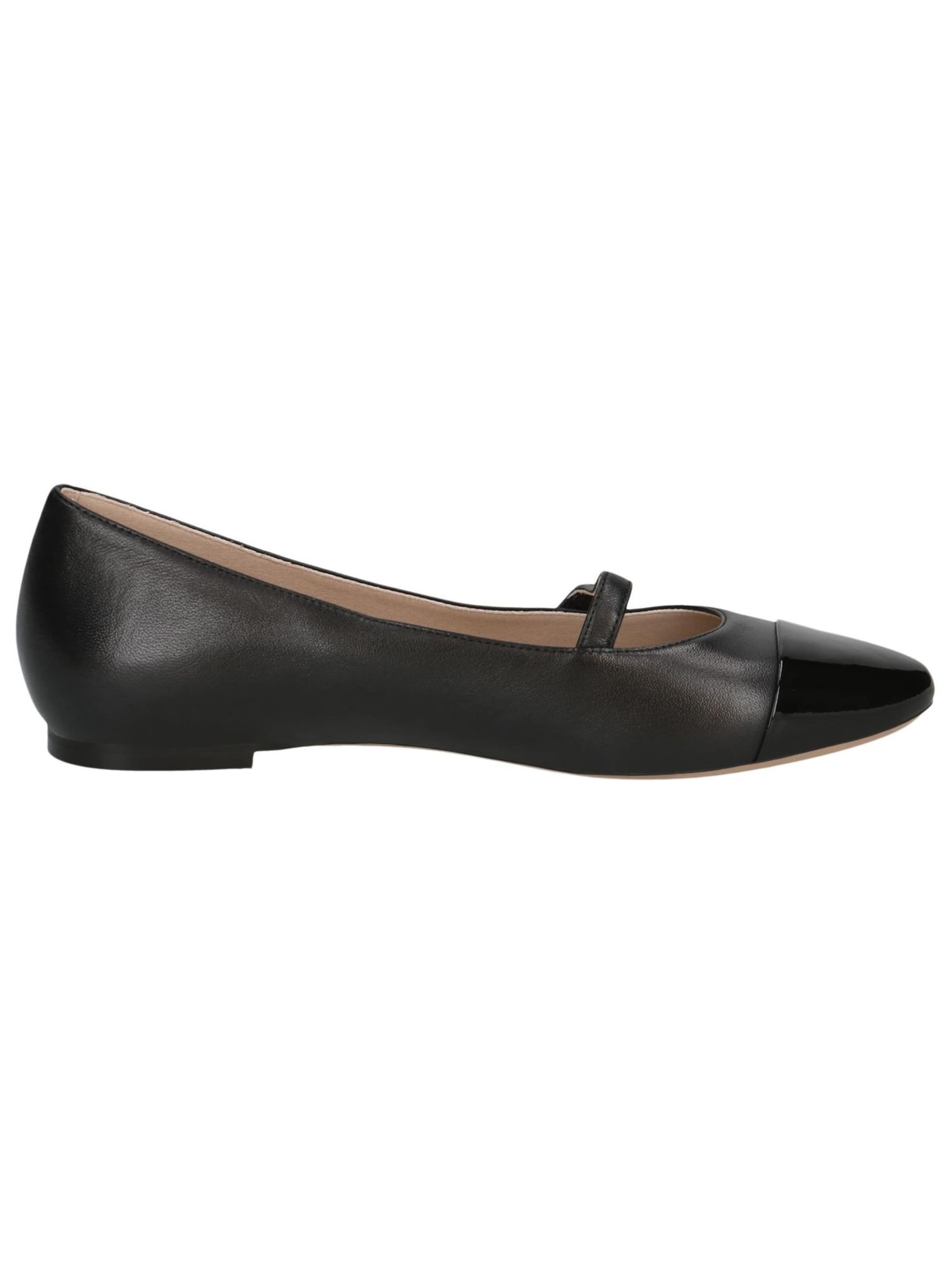 CAPRICE Ballet Flats with Strap in Black