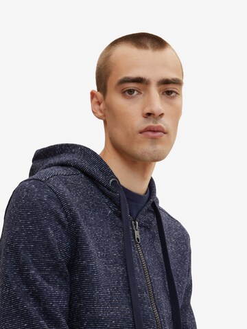 TOM TAILOR Zip-Up Hoodie in Blue