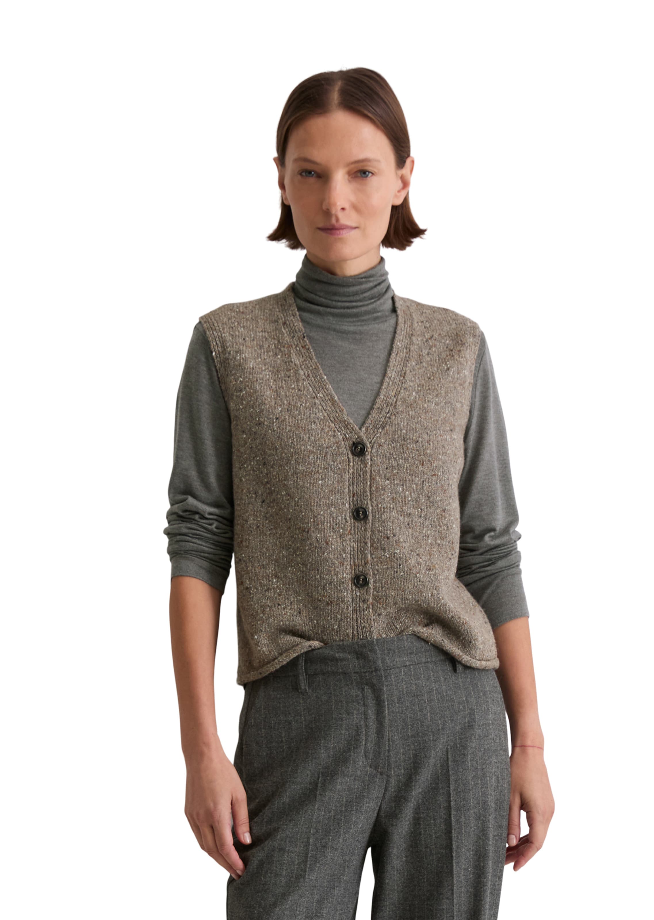 Marc O'Polo Вязаная жилетка в Коричневый: спереди