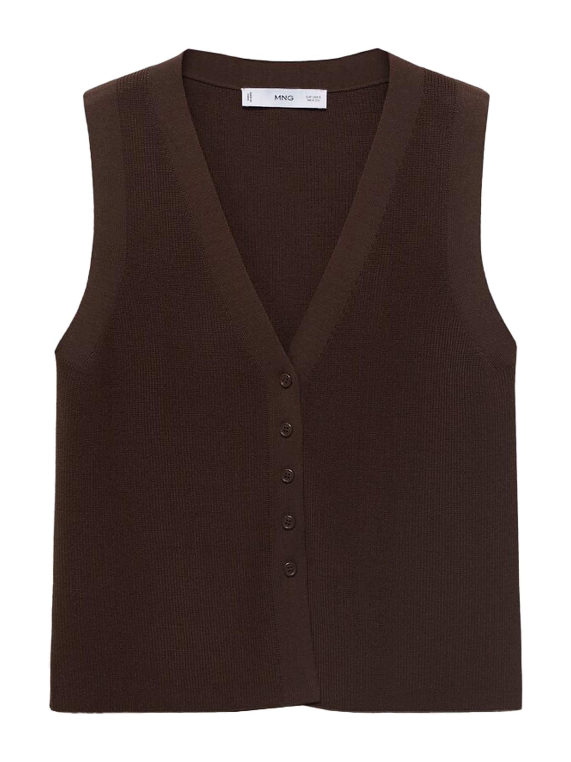 MANGO Pletená vesta 'SESETA' – hnědá: přední strana