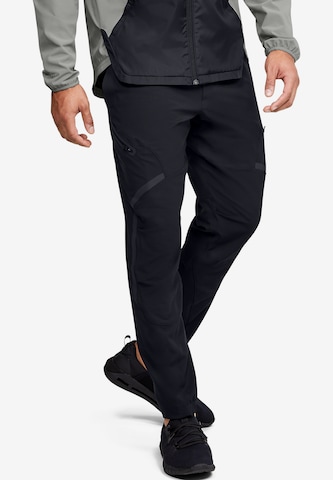 UNDER ARMOURregular Sportske hlače 'Unstoppable' - crna boja: prednji dio