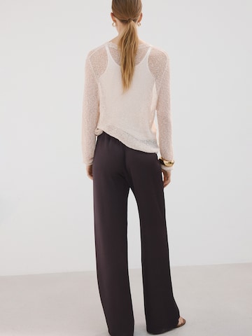 MANGO Wide leg Pants 'LENA' in Brown
