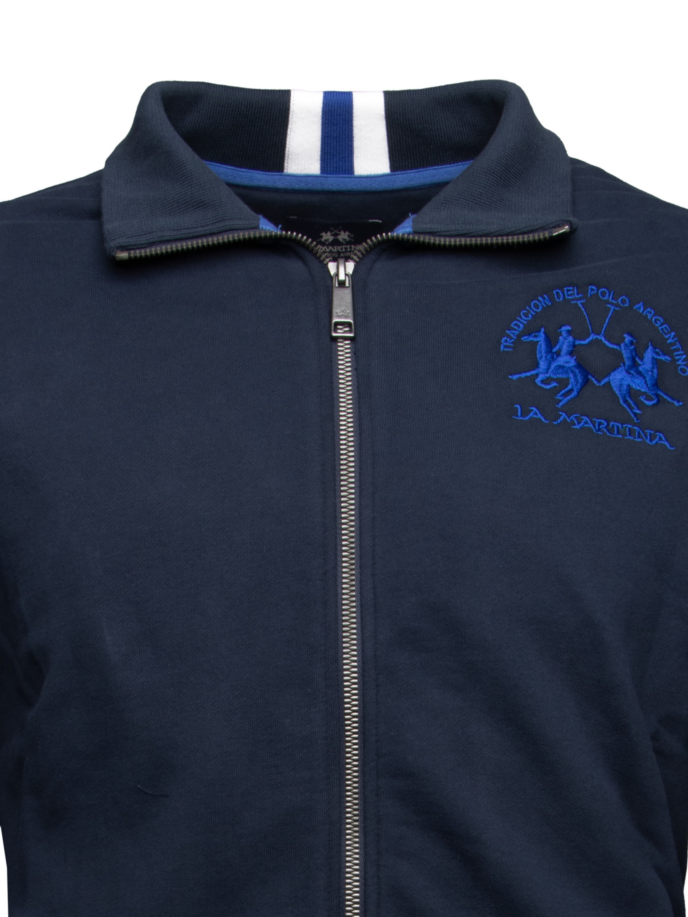 La Martina Sweat jacket 'MAF300' in Blue