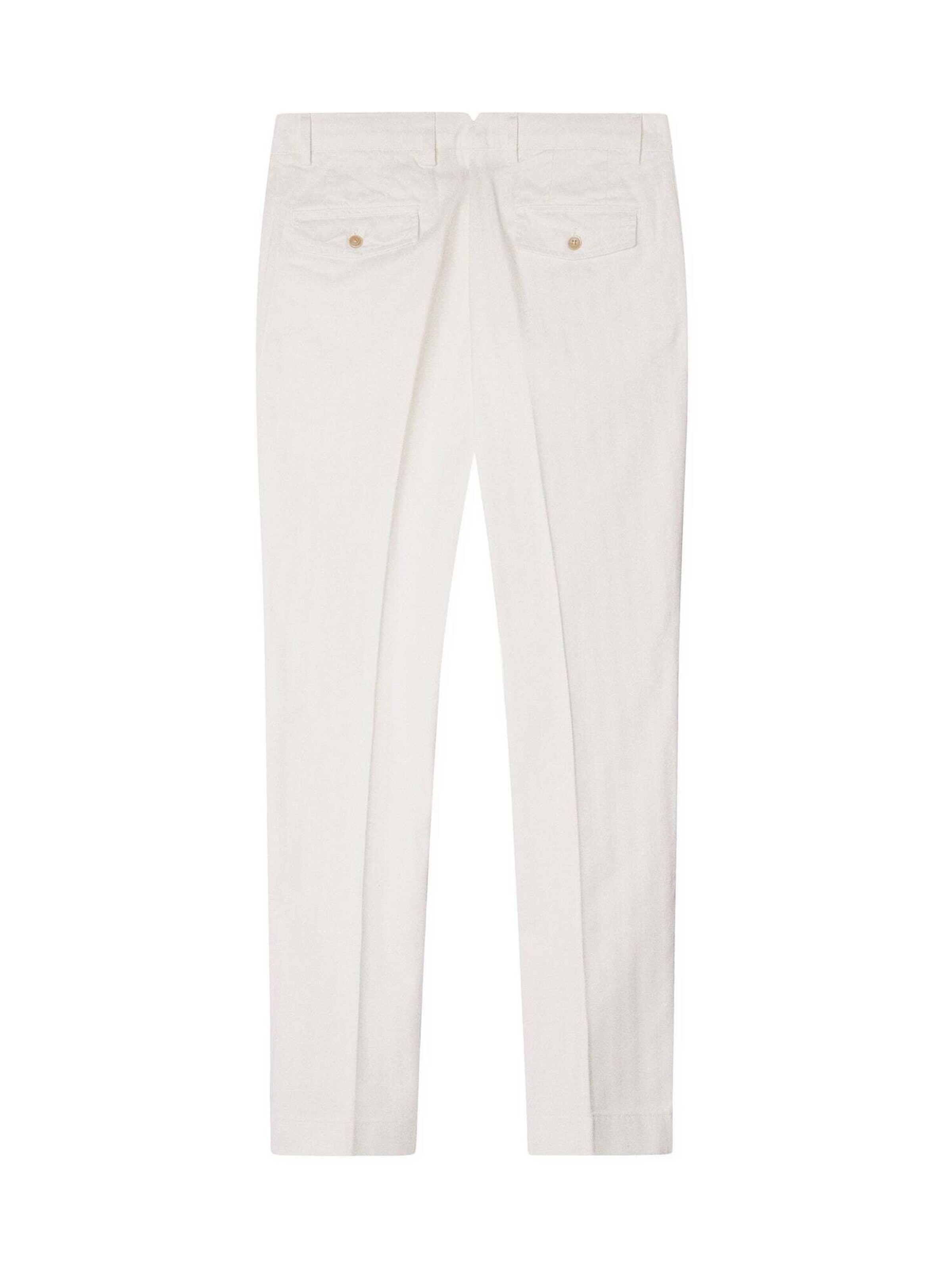 Hackett London Slimfit Chino 'Herringbone' in Wit