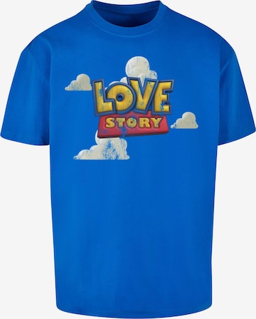 MT Upscale Shirt 'Love Story' in Blauw: voorkant