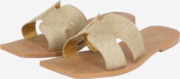 faina Mules in Gold