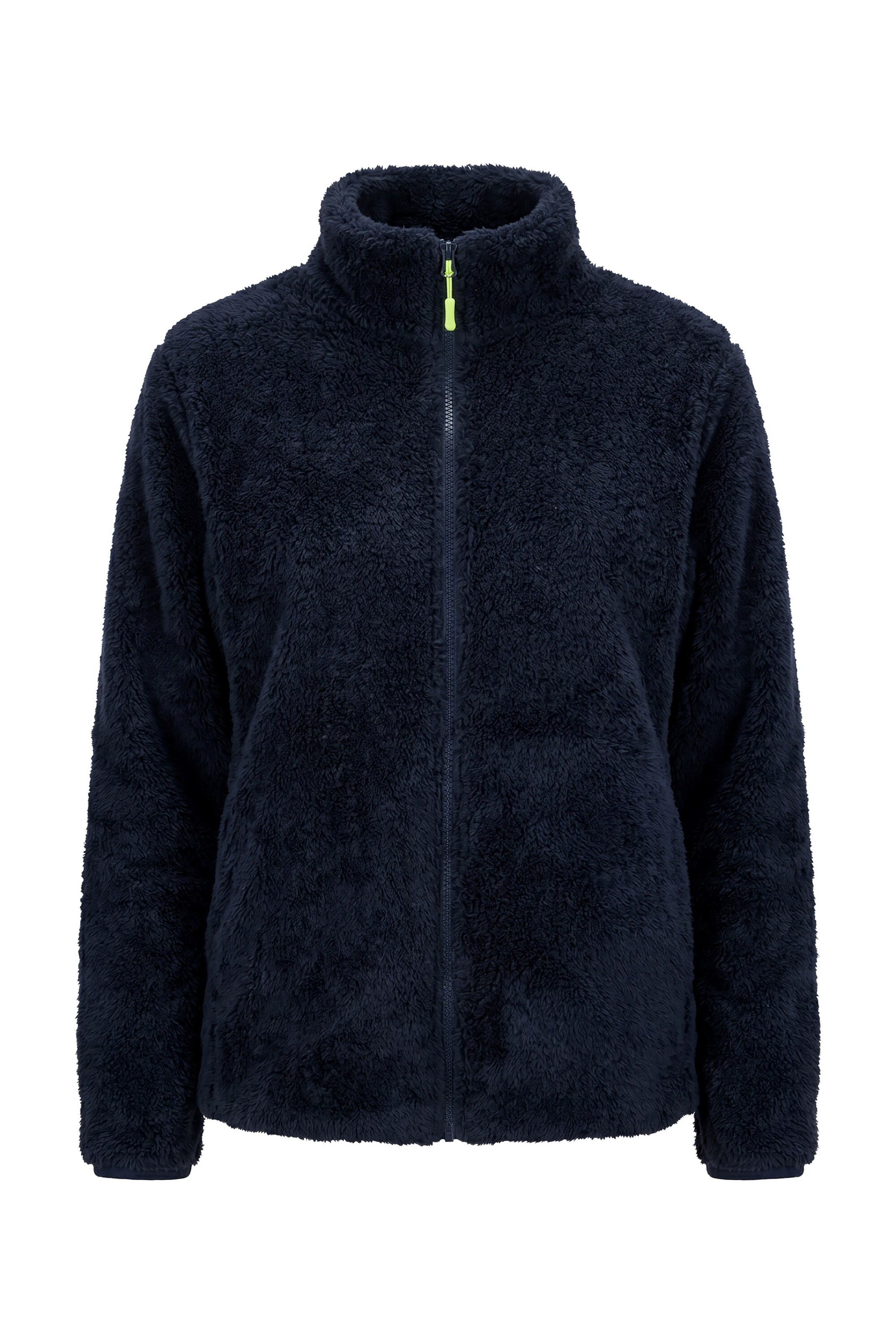 Ulla Popken Zip-Up Hoodie in Black: front