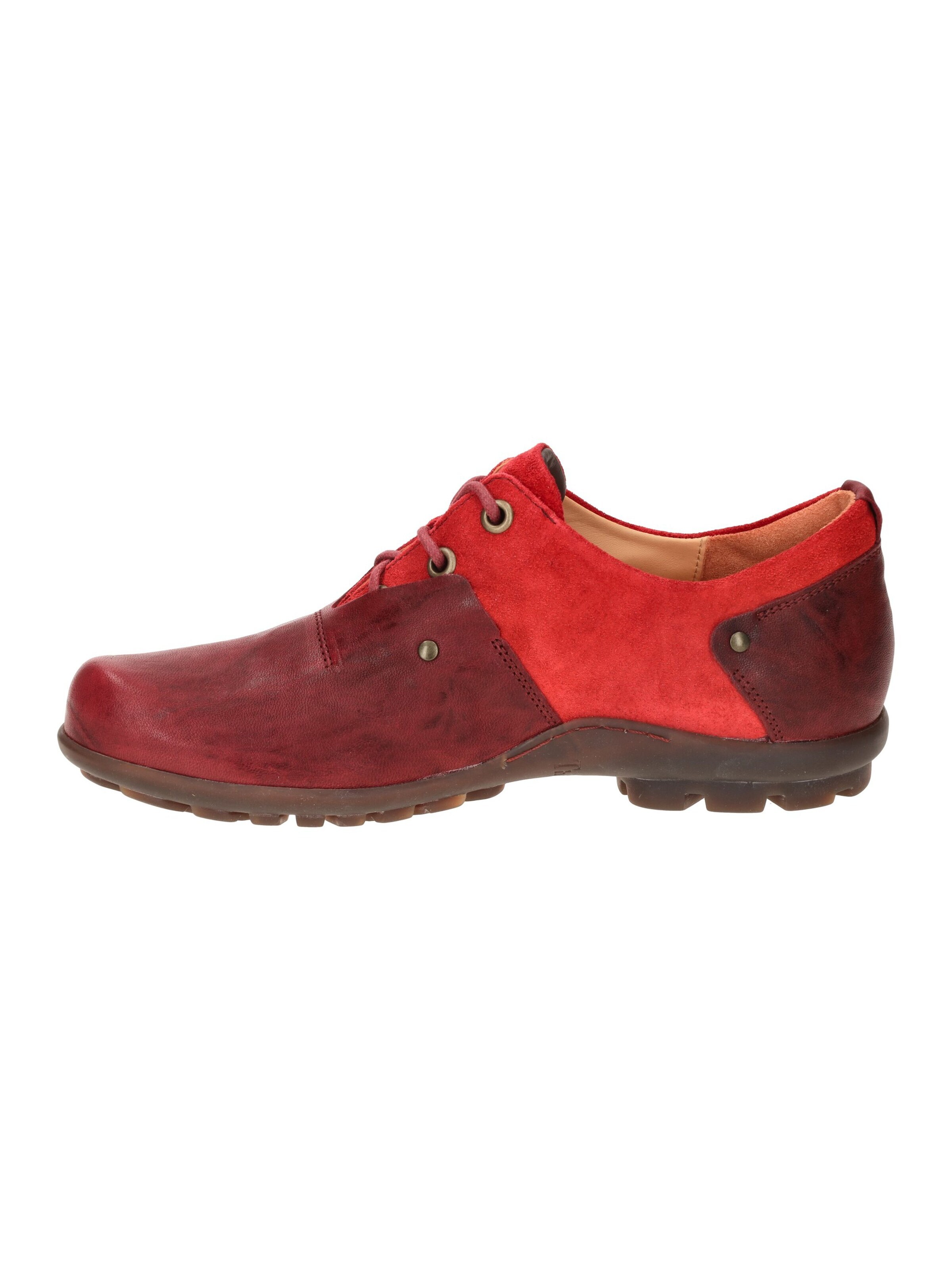 THINK! Lace-Up Shoes 'Think Kong Schuhe rot rosso Leder-Mix 142' in Red