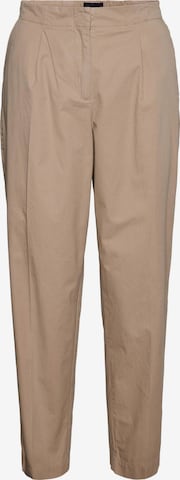 VERO MODA Loose fit Pleated Pants 'Charlie' in Beige: front