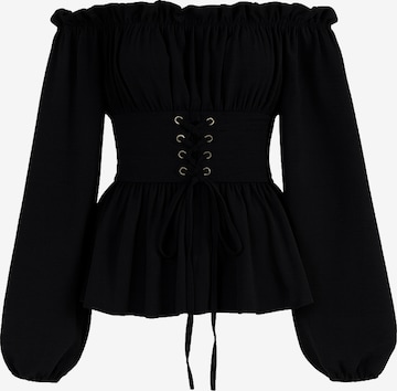 Chemisier Elara en noir : devant