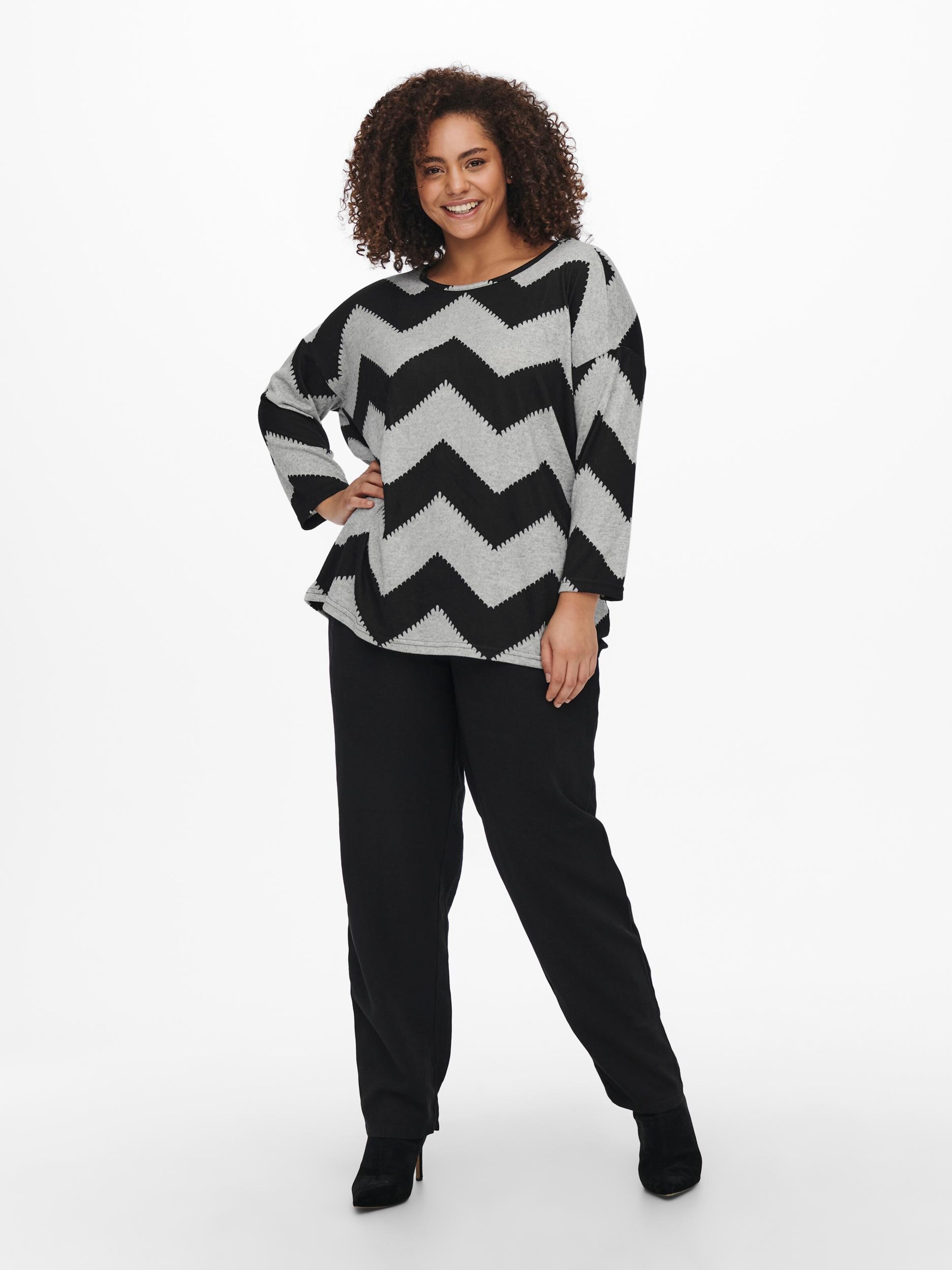 Frauen Shirts & Tops ONLY Carmakoma Pullover 'Alba' in Graumeliert - QH53011