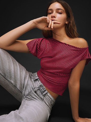 Bershka T-Shirt in Pink