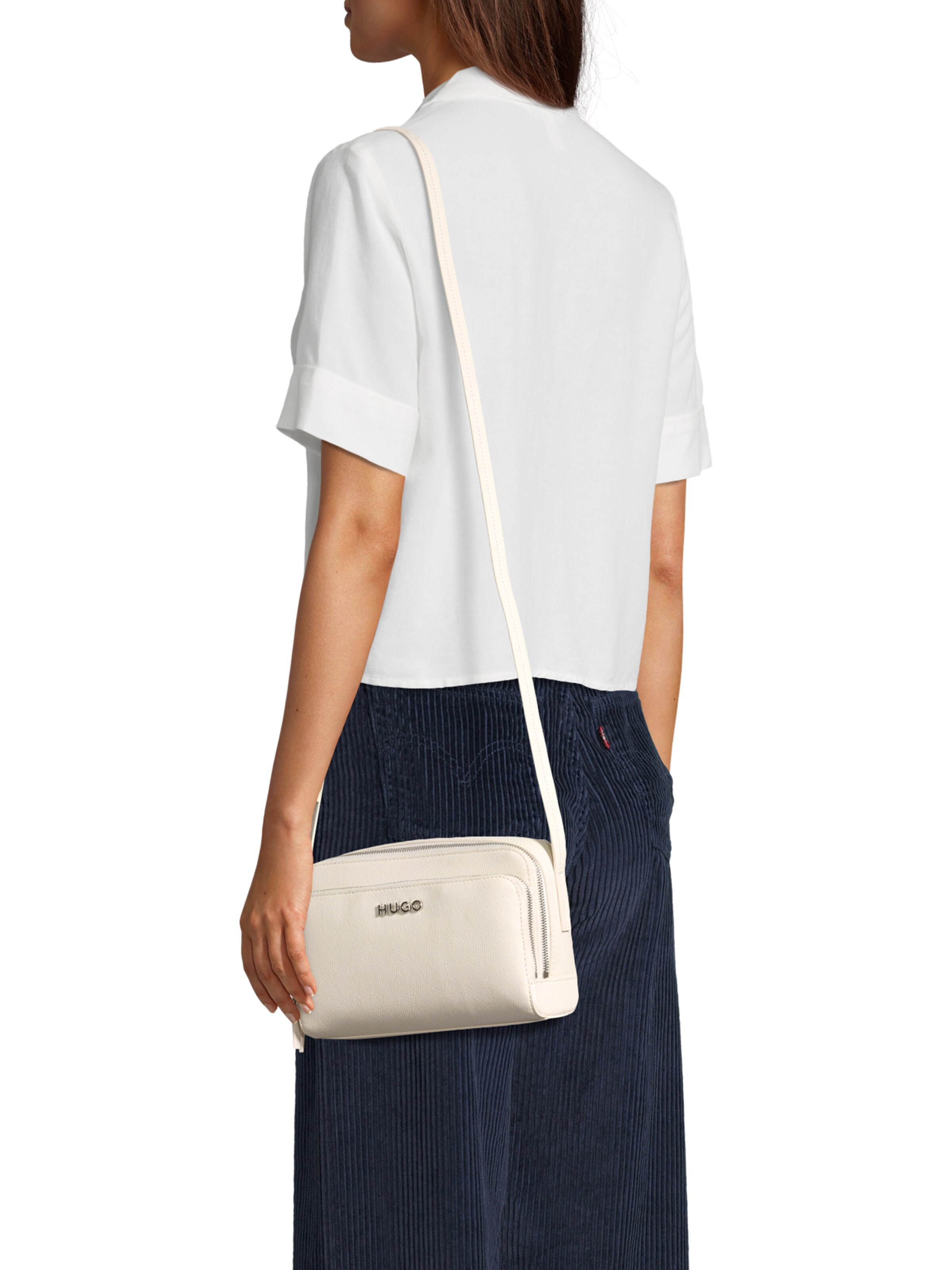 HUGO Skuldertaske 'Chris' i hvid: forside