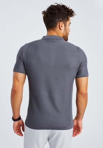 Leif Nelson T-Shirt Feinstrick Polo in Grau