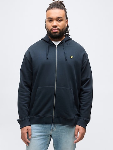 Lyle & Scott Big&Tall Кофта на молнии в Синий: спереди