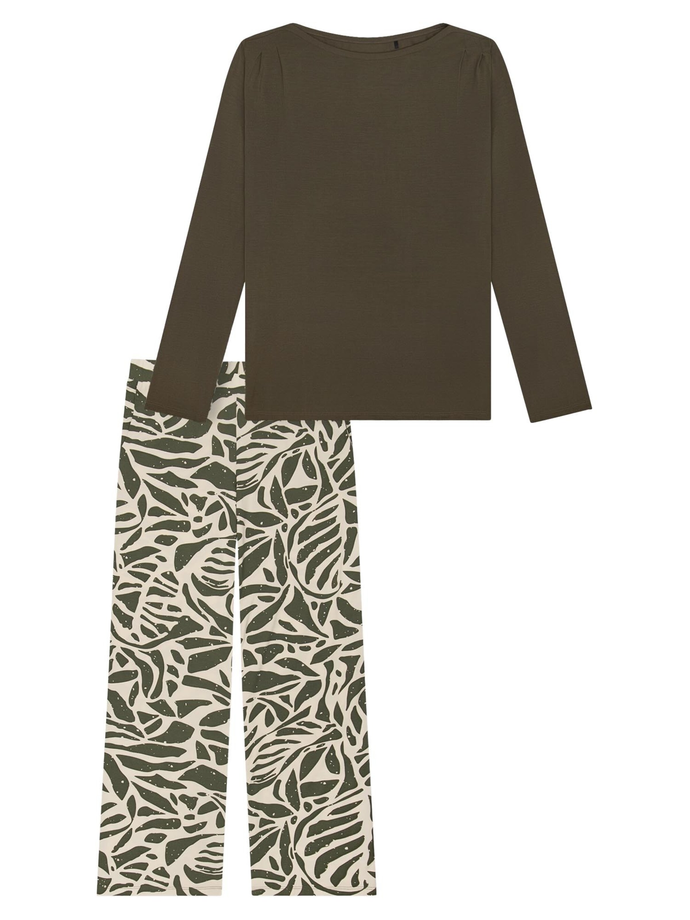 SCHIESSER Pajama 'Selected Premium' in Green: front