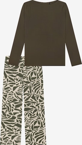 SCHIESSER Pyjama 'Selected Premium' in Grün: Vorderseite