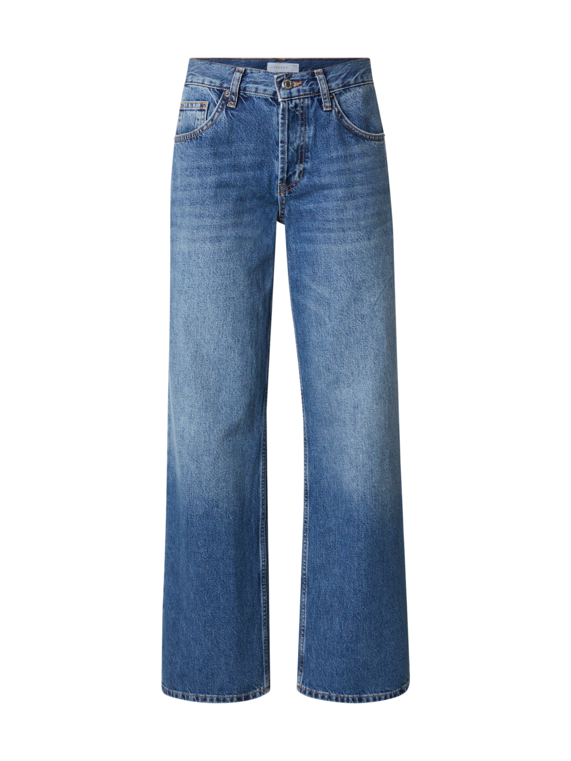 TOPSHOP Широки крачоли Дънки 'Hourglass Ember' в синьо: отпред