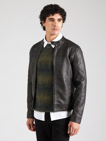 Geacă de primăvară-toamnă 'Warner' de la JACK & JONES pe negru: față
