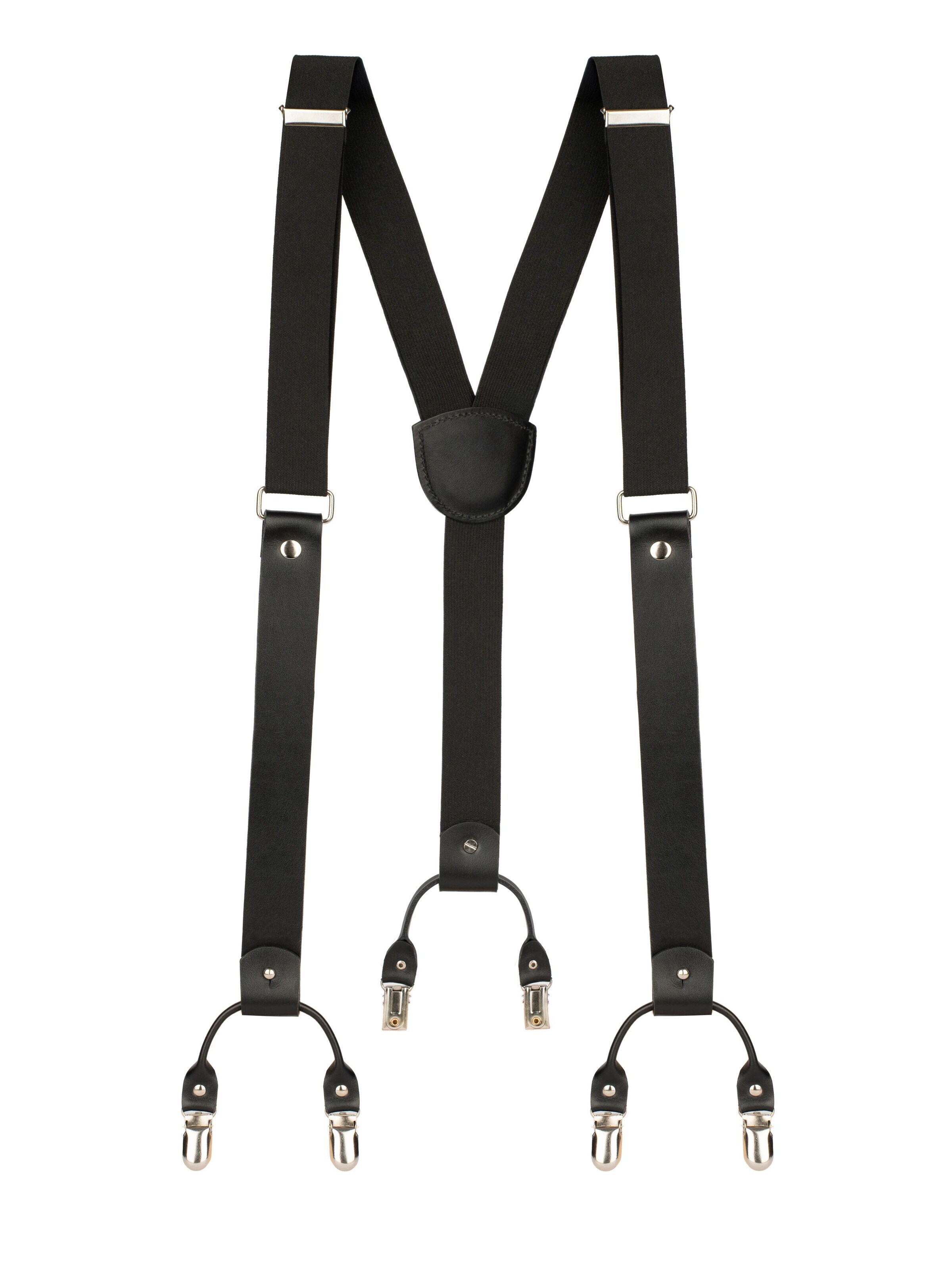 GODDESS Leather Hosenträger 'Kara'‌‌‌‌‌‌ in Schwarz: Vorderseite