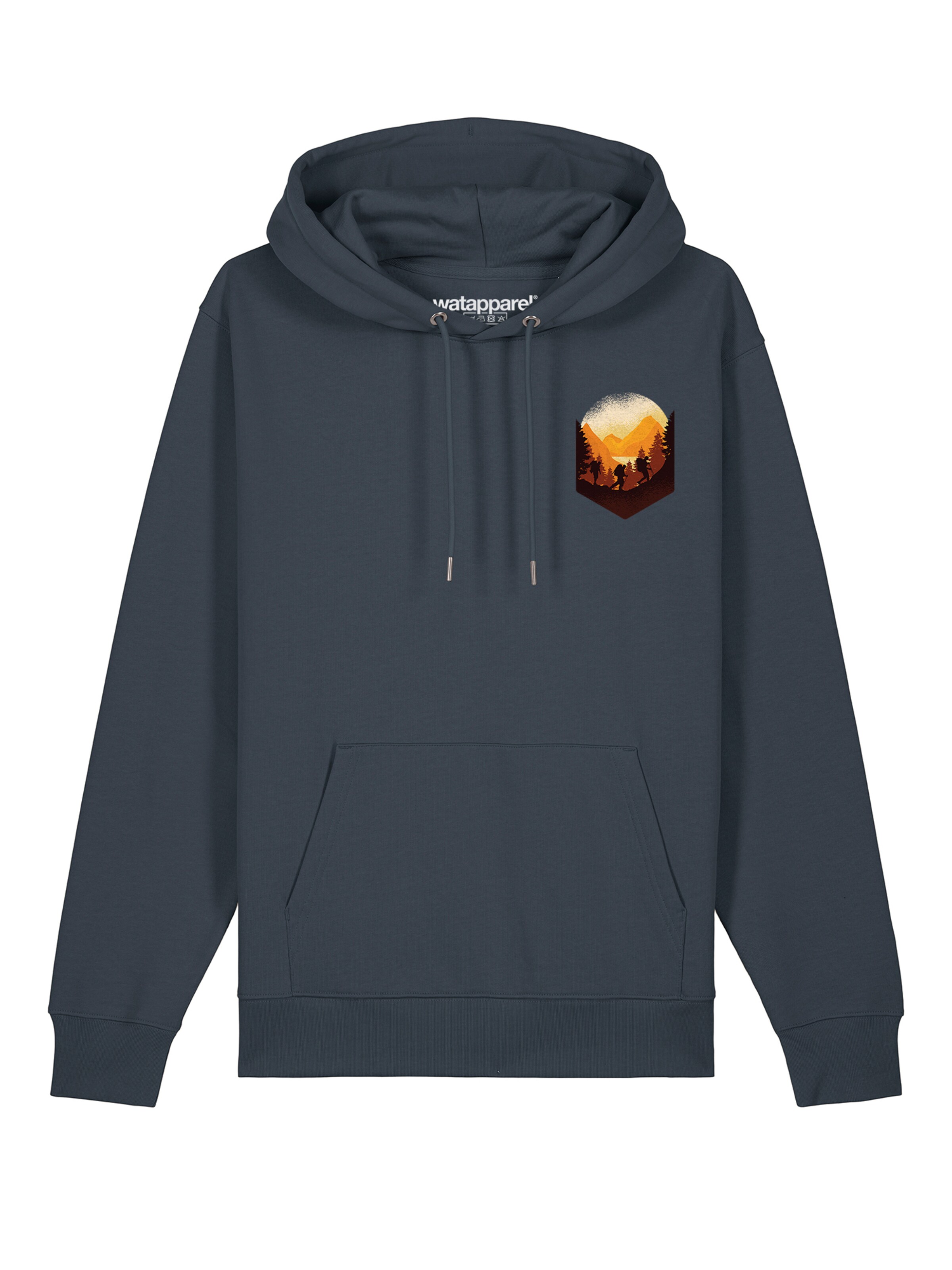 Sweat-shirt ' Hiking in the mountains ' Watapparel en gris : devant