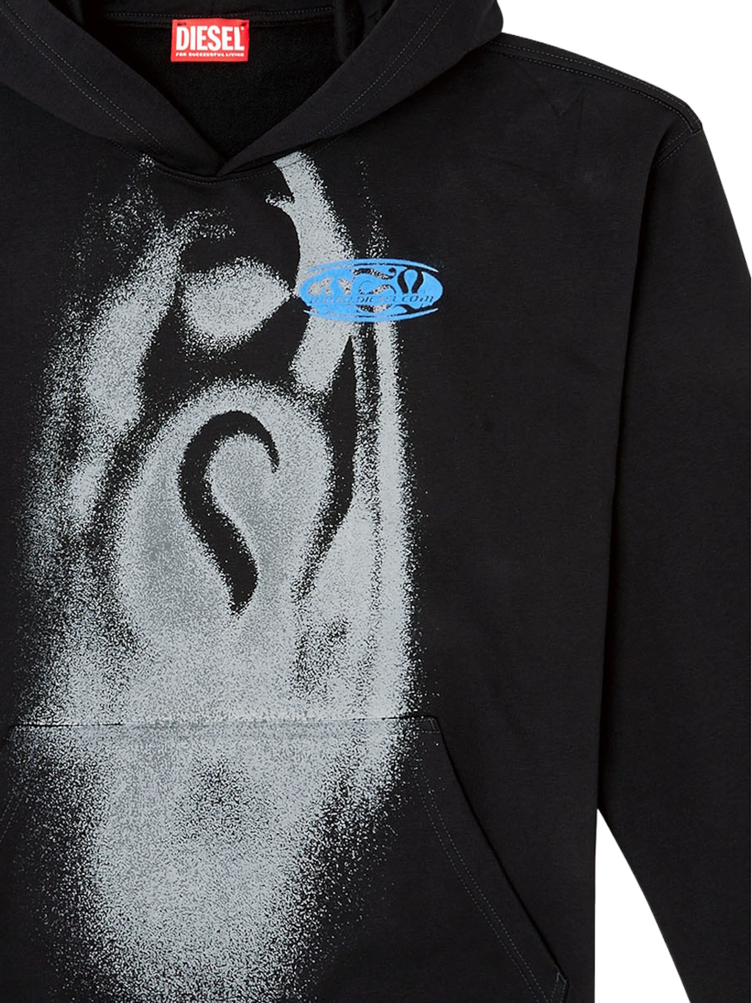 DIESEL Trui 'S-BOXT-HOOD-T3' in Zwart