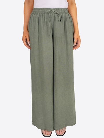 Wide Leg Pantalon 'Perla' Seasons of April en vert : devant