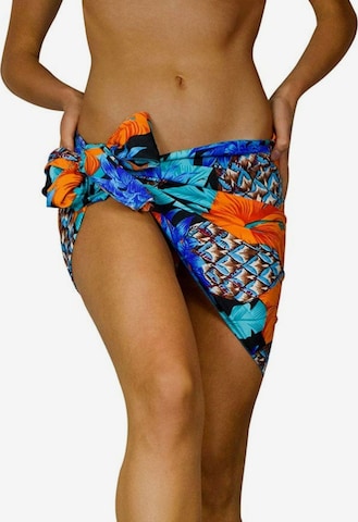Foulard 'Pineapple Hibiscus' di King Kameha in blu: frontale