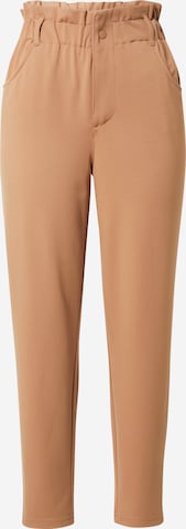 ONLY Tapered Pants 'POPTRASH-OVA' in Brown: front