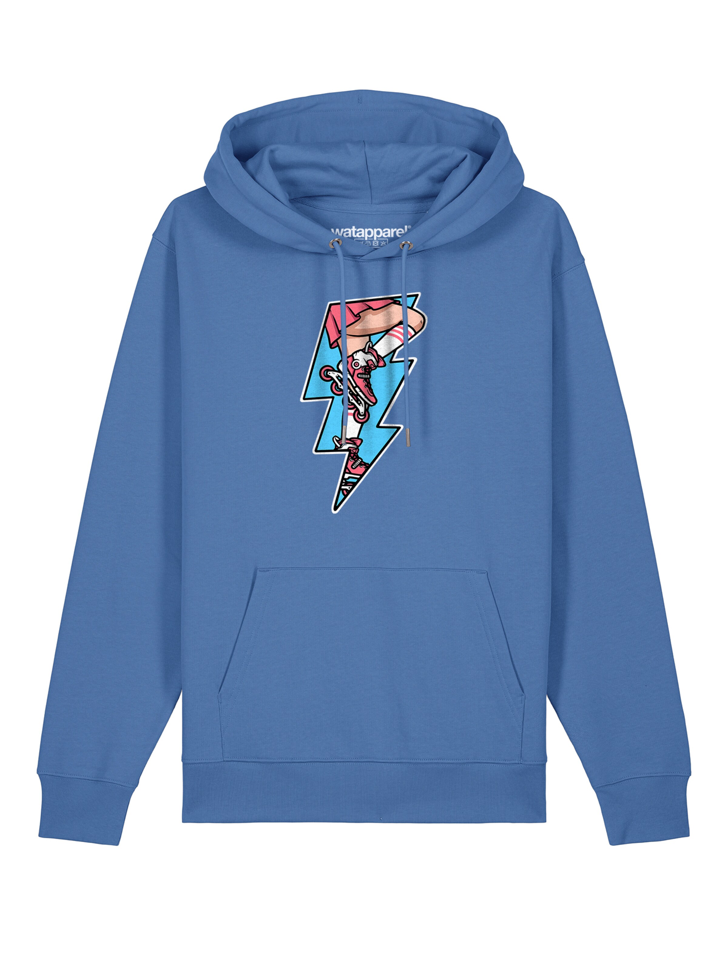 Sweat-shirt ' Rollerskates ' Watapparel en bleu : devant