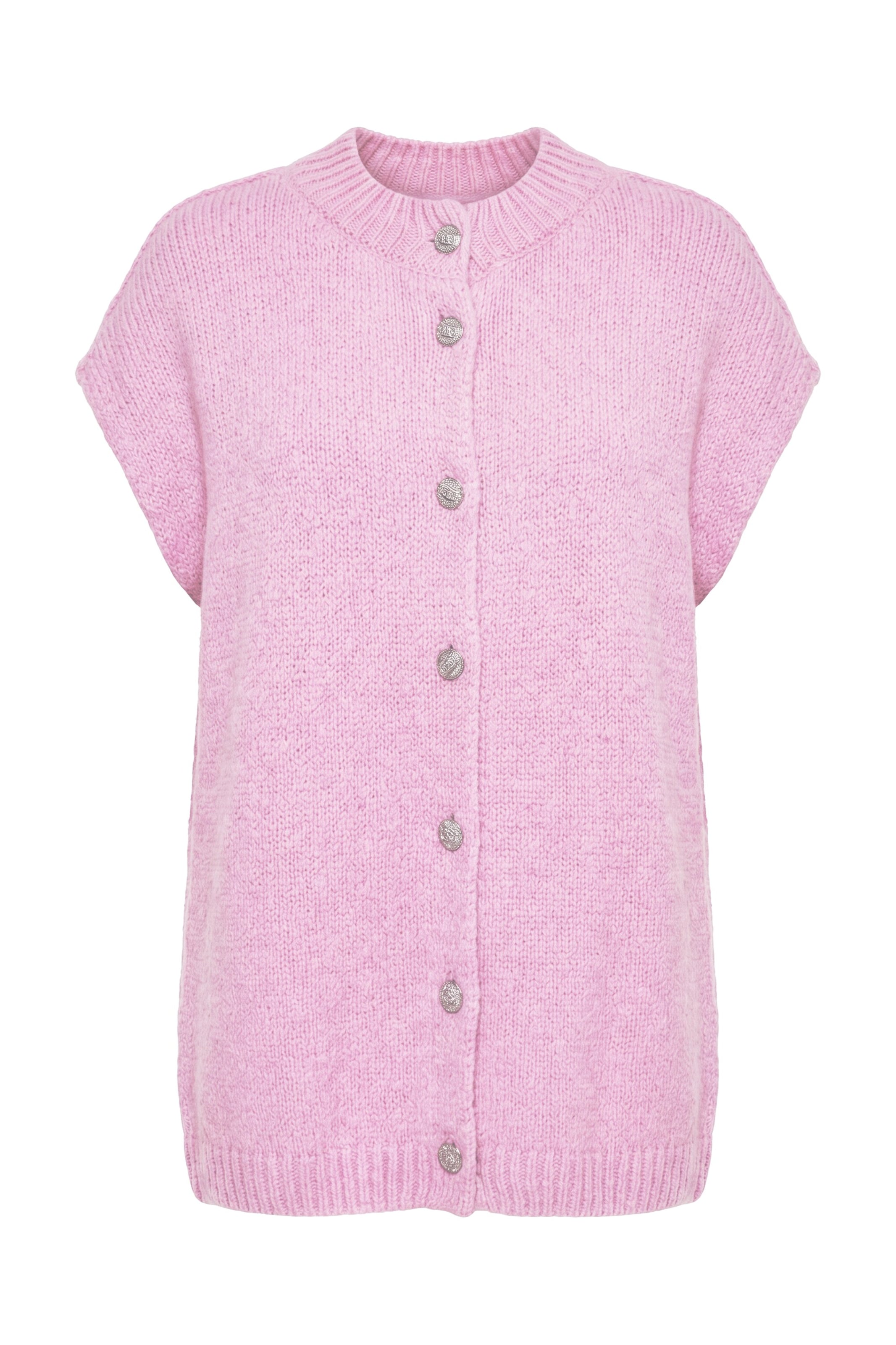 Studio Untold Gebreid vest in Roze: voorkant