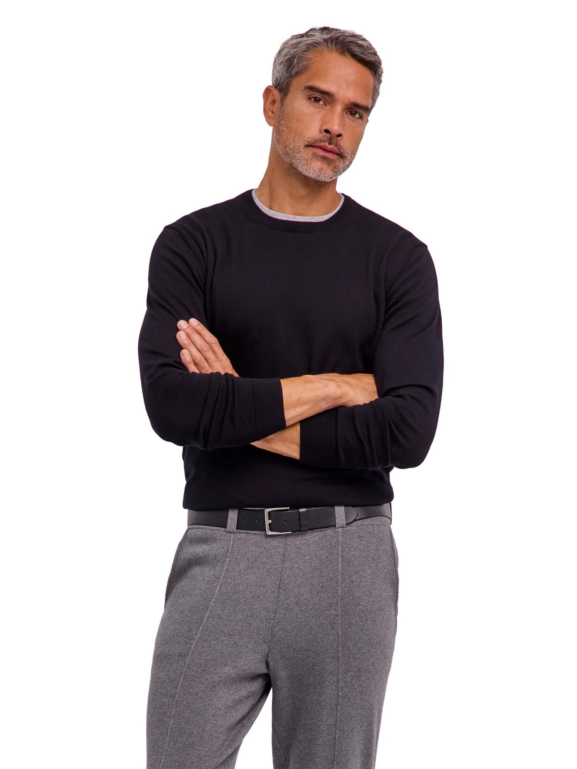FALKE Sweater 'Cotton Knit' in Black: front